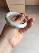 Load image into Gallery viewer, 54.5mm Certified 100% natural Type A sunny green/white jadeite jade bangle BM31-0361