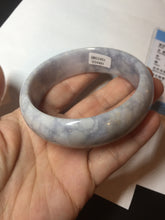 Load image into Gallery viewer, 59mm Certified Type A 100% Natural light purple white chubby broad style Jadeite Jade bangle BM98-4481