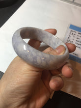 Load image into Gallery viewer, 59mm Certified Type A 100% Natural light purple white chubby broad style Jadeite Jade bangle BM98-4481