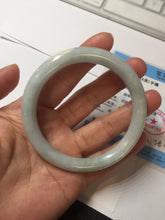 Load image into Gallery viewer, 56.4mm certified 100% natural Type A light green white round cut jadeite jade bangle BS4-9557