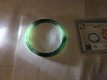 Load image into Gallery viewer, 56.3mm Certified Type A 100% Natural icy watery dark green/blue/gray/black slim Guatemala Jadeite bangle PJ155-0662