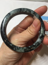 Load image into Gallery viewer, 55mm Certified Type A 100% Natural dark green black/white (black water and white mountains,白山黑水) Jadeite bangle PD140-6240