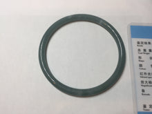 Load image into Gallery viewer, 63.6mm Certified Type A 100% Natural deep sea dark green/blue/gray slim round cut Guatemala Jadeite bangle PB5-7036