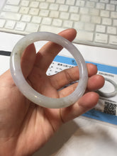 Load image into Gallery viewer, 58.5mm certified Type A 100% Natural white yellow green gray light purple with brown red flying dandelions slim round cut Jadeite Jade bangle PE118-3721