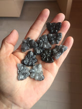 Load image into Gallery viewer, 100% Natural type A black white Wuji(乌鸡) Jadeite Jade butterfly Midnight Bloom(暗夜之花) pendant PF4
