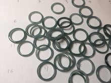 Load image into Gallery viewer, 16.9mm Size 6 1/2 100% natural type A dark green blue black gray Guatemala jadeite band ring group PE12