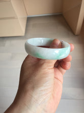 Load image into Gallery viewer, 53.4mm Certified Type A 100% Natural sunny green white thin jadeite Jade bangle AT36-0759