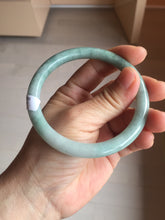 Load image into Gallery viewer, 59.5mm Certified Type A 100% Natural light green round cut jadeite Jade bangle PB257-3256
