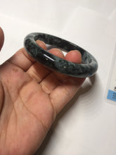 Load image into Gallery viewer, 55mm Certified Type A 100% Natural dark green black/white (black water and white mountains,白山黑水) Jadeite bangle PD140-6240