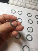 Load image into Gallery viewer, 16.9mm Size 6 1/2 100% natural type A dark green blue black gray Guatemala jadeite band ring group PE12