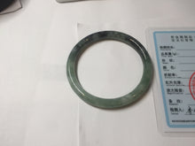 Load image into Gallery viewer, 56mm Certified Type A 100% Natural watermelon rind & Smoky Black-Gray(WuJi) Jadeite round cut Jadeite bangle AZ181-0513
