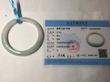 Load image into Gallery viewer, 56.5mm certified 100% natural type A white/light green white purple jadeite jade bangle AH96-0543