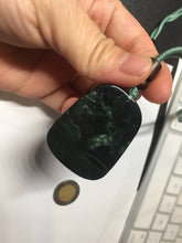 Load image into Gallery viewer, 56mm Certified Type A 100% Natural icy watery dark green/blue/gray/black slim Guatemala Jadeite bangle PJ156-0681