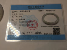 Load image into Gallery viewer, 58.5mm certified Type A 100% Natural white yellow green gray light purple with brown red flying dandelions slim round cut Jadeite Jade bangle PE118-3721