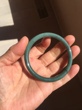 Load image into Gallery viewer, 55.4mm Certified Type A 100% Natural dark green blue gray black slim round cut Guatemala Jadeite bangle PJ14-4298