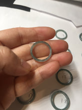 Load image into Gallery viewer, 16.9mm Size 6 1/2 100% natural type A dark green blue black gray Guatemala jadeite band ring group PE12