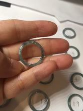 Load image into Gallery viewer, 16.9mm Size 6 1/2 100% natural type A dark green blue black gray Guatemala jadeite band ring group PE12