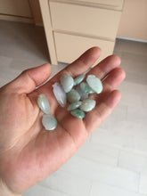 Load image into Gallery viewer, Type A 100% Natural icy watery sunny green/purple/white Jadeite Jade Peach Pendant group BL48