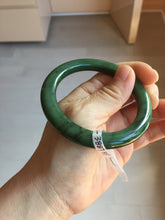 Load image into Gallery viewer, 54.9mm certified 100% Natural dark green/black nephrite (碧玉) bangle HT168-4-3887