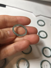 Load image into Gallery viewer, 16.9mm Size 6 1/2 100% natural type A dark green blue black gray Guatemala jadeite band ring group PE12