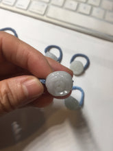 Load image into Gallery viewer, 100% natural type A light green/white carved flower with woven cord jadeite jade ring PC126