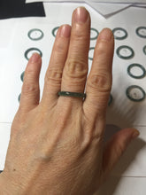 Load image into Gallery viewer, 16.9mm Size 6 1/2 100% natural type A dark green blue black gray Guatemala jadeite band ring group PE12