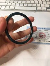 Load image into Gallery viewer, 57mm Type A 100% Natural icy black(冰乌鸡) blue gray Guatemala Slim Round Cut Jadeite Bangle PJ157-1371
