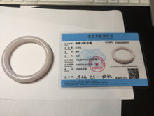 Load image into Gallery viewer, 52.5mm Type A 100% Natural light pink/purple round cut Jadeite Jade bangle BH126-8037