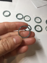 Load image into Gallery viewer, 16.9mm Size 6 1/2 100% natural type A dark green blue black gray Guatemala jadeite band ring group PE12