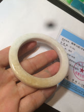 Load image into Gallery viewer, 52mm certificated Type A 100% Natural light green/white/beige/yellow Jadeite Jade bangle AX106-4212