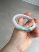 Load image into Gallery viewer, 56.9mm Certified Type A 100% Natural dark green/white/purple Jadeite Jade bangle BL82-4053