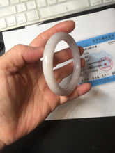 Load image into Gallery viewer, 52.5mm Type A 100% Natural light pink/purple round cut Jadeite Jade bangle BH126-8037