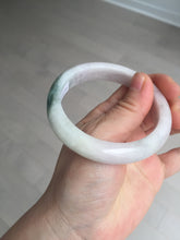 Load image into Gallery viewer, 56.9mm Certified Type A 100% Natural dark green/white/purple Jadeite Jade bangle BL82-4053