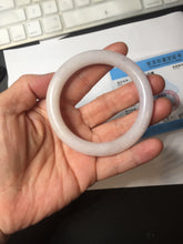 Load image into Gallery viewer, 52.5mm Type A 100% Natural light pink/purple round cut Jadeite Jade bangle BH126-8037