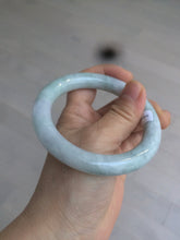 Load image into Gallery viewer, 56.5 mm certificated Type A 100% Natural light green/purple round cut Jadeite Jade bangle S65-4066
