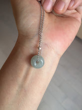 Load image into Gallery viewer, 12.6-16.2mm Type A 100% Natural icy watery light green blue purple white gray Jadeite Safety Guardian Button donuts pendant PF3