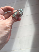 Load image into Gallery viewer, 100% natural type A icy watery green dark green four-prong jadeite jade ring group AA88