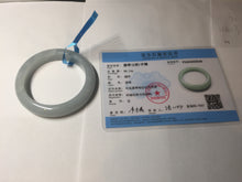 Load image into Gallery viewer, 56.3mm certified 100% natural type A icy watery white light green chubby jadeite jade bangle AH97-0549