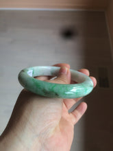 Load image into Gallery viewer, 60.5mm Certified Type A 100% Natural sunny green/white/brown Jadeite Jade bangle A109-5414