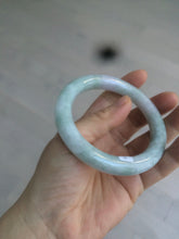 Load image into Gallery viewer, 56.5 mm certificated Type A 100% Natural light green/purple round cut Jadeite Jade bangle S65-4066