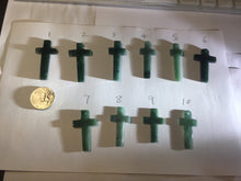 Load image into Gallery viewer, 100% Natural type A dark green/blue/black/gray Guatemala jadeite Jade Hand-held cross or cross pendant group PE14