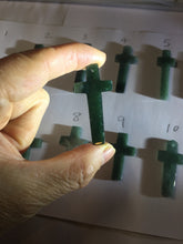 Load image into Gallery viewer, 100% Natural type A dark green/blue/black/gray Guatemala jadeite Jade Hand-held cross or cross pendant group PE14