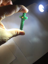 Load image into Gallery viewer, 100% Natural type A dark green/blue/black/gray Guatemala jadeite Jade Hand-held cross or cross pendant group PE14