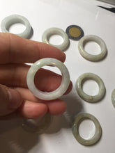 Load image into Gallery viewer, Size 7 3/4-13 100% natural type A light green/purple/white/brown jadeite band ring group PD196