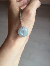 Load image into Gallery viewer, 12.6-16.2mm Type A 100% Natural icy watery light green blue purple white gray Jadeite Safety Guardian Button donuts pendant PF3