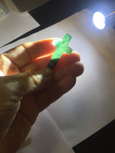 Load image into Gallery viewer, 100% Natural type A dark green/blue/black/gray Guatemala jadeite Jade Hand-held cross or cross pendant group PE14