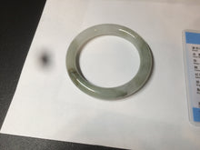 Load image into Gallery viewer, 56mm certified 100% natural type A light green/white chubby round cut jadeite jade bangle AK66-3498