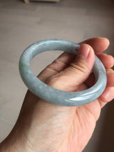 Load image into Gallery viewer, 57.3mm Type A 100% Natural icy black(WuJi 冰乌鸡) blue gray Guatemala Slim Round Cut Jadeite Bangle PJ158-1380