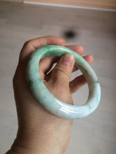 Load image into Gallery viewer, 60.5mm Certified Type A 100% Natural sunny green/white/brown Jadeite Jade bangle A109-5414