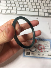 Load image into Gallery viewer, 57.3mm Type A 100% Natural icy black(WuJi 冰乌鸡) blue gray Guatemala Slim Round Cut Jadeite Bangle PJ158-1380